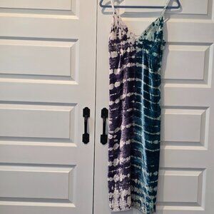NWOT: Young Fabulous and Broke Velvet Midi Tie Dye Dress